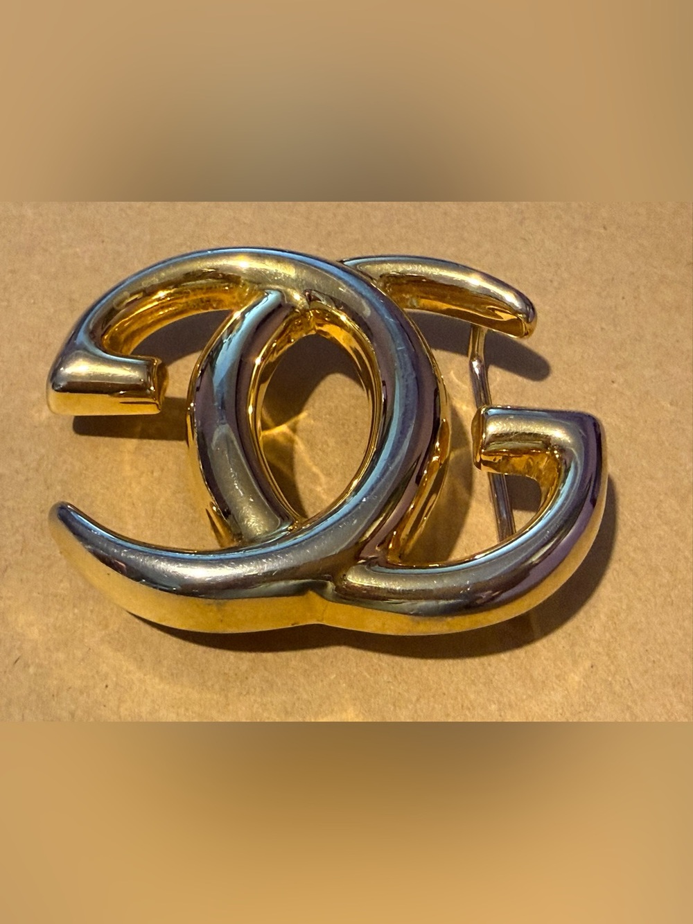 70s Gucci Goldtone Belt Buckle Gold-Tone Interlocking Double G